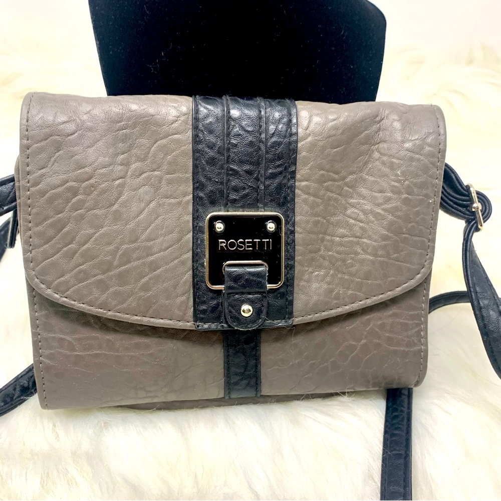 Rosetti Gray Crossbody Bag Purse with ID and credit card slots